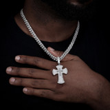 Baguette Luxury | Moissanite Diamond Solid Silver Hip Hop Cross Pendant 