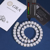 10mm Luxury | All Ice Moissanite Diamond Solid Sterling Silver Tennis Chain Necklace