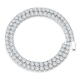3MM Solid 925 Sterling Silver Full Moissanite Diamond Hip Hop Tennis Chain Necklace 