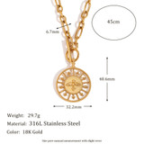 18k Gold Stainless Steel Waterproof Divine Freedom Bird Pendant Necklace