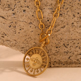 18k Gold Stainless Steel Waterproof Divine Freedom Bird Pendant Necklace