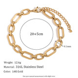 18k Gold Stainless Steel Waterproof Paper Clip Knot Bowtie Link Chain Anklet Ankle Bracelets