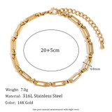 18k Gold Stainless Steel Waterproof Paper Clip Knot Bowtie Link Chain Anklet Ankle Bracelets
