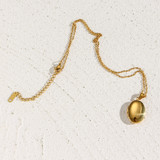 18k Gold Waterproof Picture Oval Photo Locket Memory Keepsake Stainless Steel Pendant Necklace