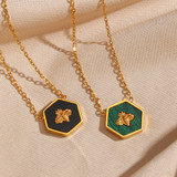 Stainless Steel 18 k Gold Busy Queen Bee Waterproof Chain Necklace Pendant 