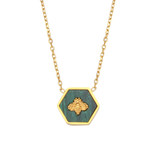 Stainless Steel 18 k Gold Busy Queen Bee Waterproof Chain Necklace Pendant 