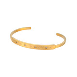 Stainless Steel 18K Gold Cuff Bangle CZ Bling Hip Hop Fashion Bracelets