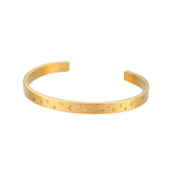 Stainless Steel 18K Gold Cuff Bangle CZ Bling Hip Hop Fashion Bracelets