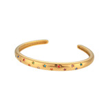 Stainless Steel 18K Gold Cuff Bangle CZ Bling Hip Hop Fashion Bracelets