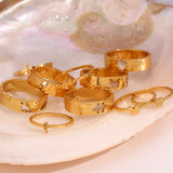 Ladies Lovers Friends 18k Gold Waterproof Stainless Steel Twp Piece Puzzle Ring