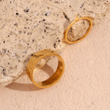 Ladies Lovers Friends 18k Gold Waterproof Stainless Steel Twp Piece Puzzle Ring