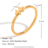 Ladies Lovers Friends 18k Gold Waterproof Stainless Steel Twp Piece Puzzle Ring