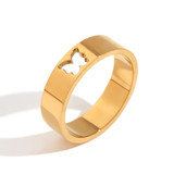 Ladies Lovers Friends 18k Gold Waterproof Stainless Steel Twp Piece Puzzle Ring