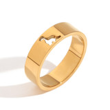 Ladies Lovers Friends 18k Gold Waterproof Stainless Steel Twp Piece Puzzle Ring