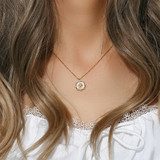 Ladies Natural Shell North Star 18k Gold Waterproof Stainless Steel Pendant Necklace