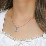 Ladies Natural Shell North Star 18k Gold Waterproof Stainless Steel Pendant Necklace
