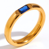 18k Gold Waterproof Stainless Steel Cubic Zirconia Shell Enamel Bling Rings