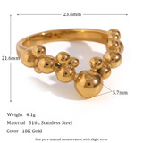 18k Gold Waterproof Stainless Steel Cubic Zirconia Shell Enamel Bling Rings