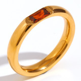 18k Gold Waterproof Stainless Steel Cubic Zirconia Shell Enamel Bling Rings