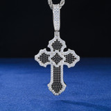 Cross Of Peace | Moissanite Diamond Solid Sterling Silver Black VVS Hip Hop Cross Pendant