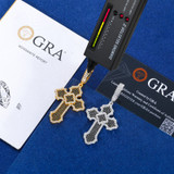 Cross Of Peace | Moissanite Diamond Solid Sterling Silver Black VVS Hip Hop Cross Pendant