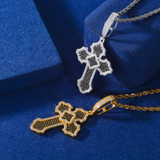 Cross Of Peace | Moissanite Diamond Solid Sterling Silver Black VVS Hip Hop Cross Pendant