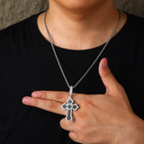 Cross Of Peace | Moissanite Diamond Solid Sterling Silver Black VVS Hip Hop Cross Pendant