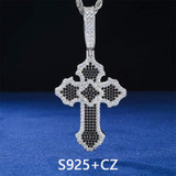 Cross Of Peace | Moissanite Diamond Solid Sterling Silver Black VVS Hip Hop Cross Pendant