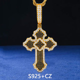 Cross Of Peace | Moissanite Diamond Solid Sterling Silver Black VVS Hip Hop Cross Pendant