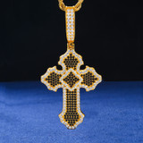 Cross Of Peace | Moissanite Diamond Solid Sterling Silver Black VVS Hip Hop Cross Pendant