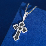 Cross Of Peace | Moissanite Diamond Solid Sterling Silver Black VVS Hip Hop Cross Pendant
