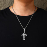 Cross Of Peace | Moissanite Diamond Solid Sterling Silver Black VVS Hip Hop Cross Pendant