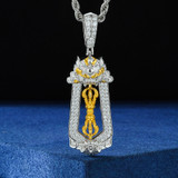 The Vajra | D VVS1 Moissanite Diamond Ancient Tibetan Buddhist 925 Silver Pendant
