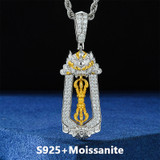 The Vajra | D VVS1 Moissanite Diamond Ancient Tibetan Buddhist 925 Silver Pendant