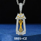 The Vajra | D VVS1 Moissanite Diamond Ancient Tibetan Buddhist 925 Silver Pendant