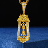 The Vajra | D VVS1 Moissanite Diamond Ancient Tibetan Buddhist 925 Silver Pendant