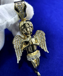 14k Gold Praying Angel Pendant On Sale Now