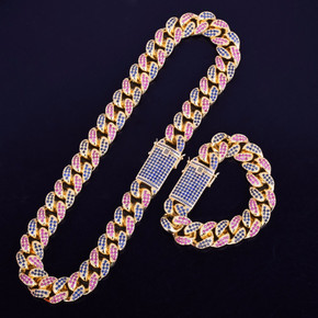 Miami Cuban Link Chain Bracelet Set