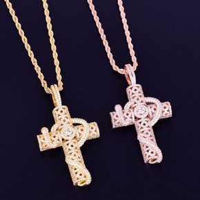 Custom Snake Cross Pendant 