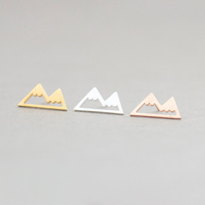 Snowy Mountain Peaks Stainless Steel Rose Gold Silver 14k Fashion Bling Earrings