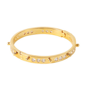 Women’s Platinum Rose 24k Yellow Gold Bling Closed Bangle Bracelets 