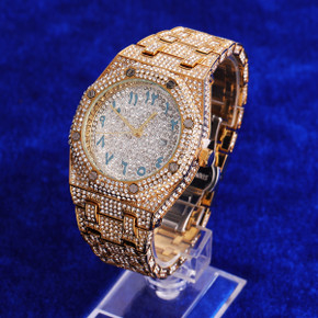 Mens Iced Blinged Out Full Micro Pave Hip Hop International Baller Watch