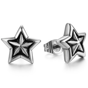  5 Pointed Super Star No Fade Stainless Steel Push Back Earrings