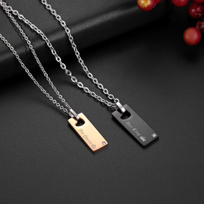 Love Forever Always Couples No Fade Stainless Steel Pendant Necklaces