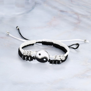 High Fashion Adjustable Link Tai Chi Yin Yang 2 Piece Single Lovers Bracelets