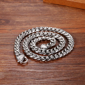 Mens No Fade Stainless Steel Twisted Cuban Link Hip Hop Chain Necklace