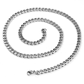 Mens No Fade Stainless Steel Hip Hop Cuban Link 20 Inch Chain Necklace