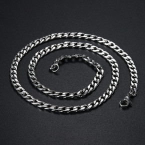 Mens No Fade Stainless Steel Hip Hop Cuban Link 20 Inch Chain Necklace