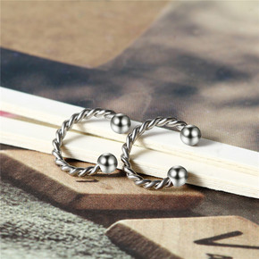 No Fade Stainless Steel Twisted Barbell Horseshoe Barbell Bull Nose Rings