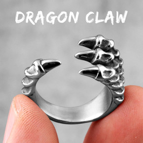 316L Dragon Claw Hand Bone No Fade Stainless Steel Street Wear Mens Fashion Rings
